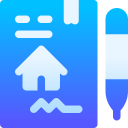 blue property contract icon